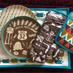 The Curiosity Shoppe Vintage Travel Themed Kitchen Set